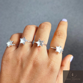 Clear Crystal Quartz Ring, Electroplated Ring, Crystal Quartz Ring, Handmade Ring, Healing Gemstone Ring, Natural Gemstone Ring,Gift For Her